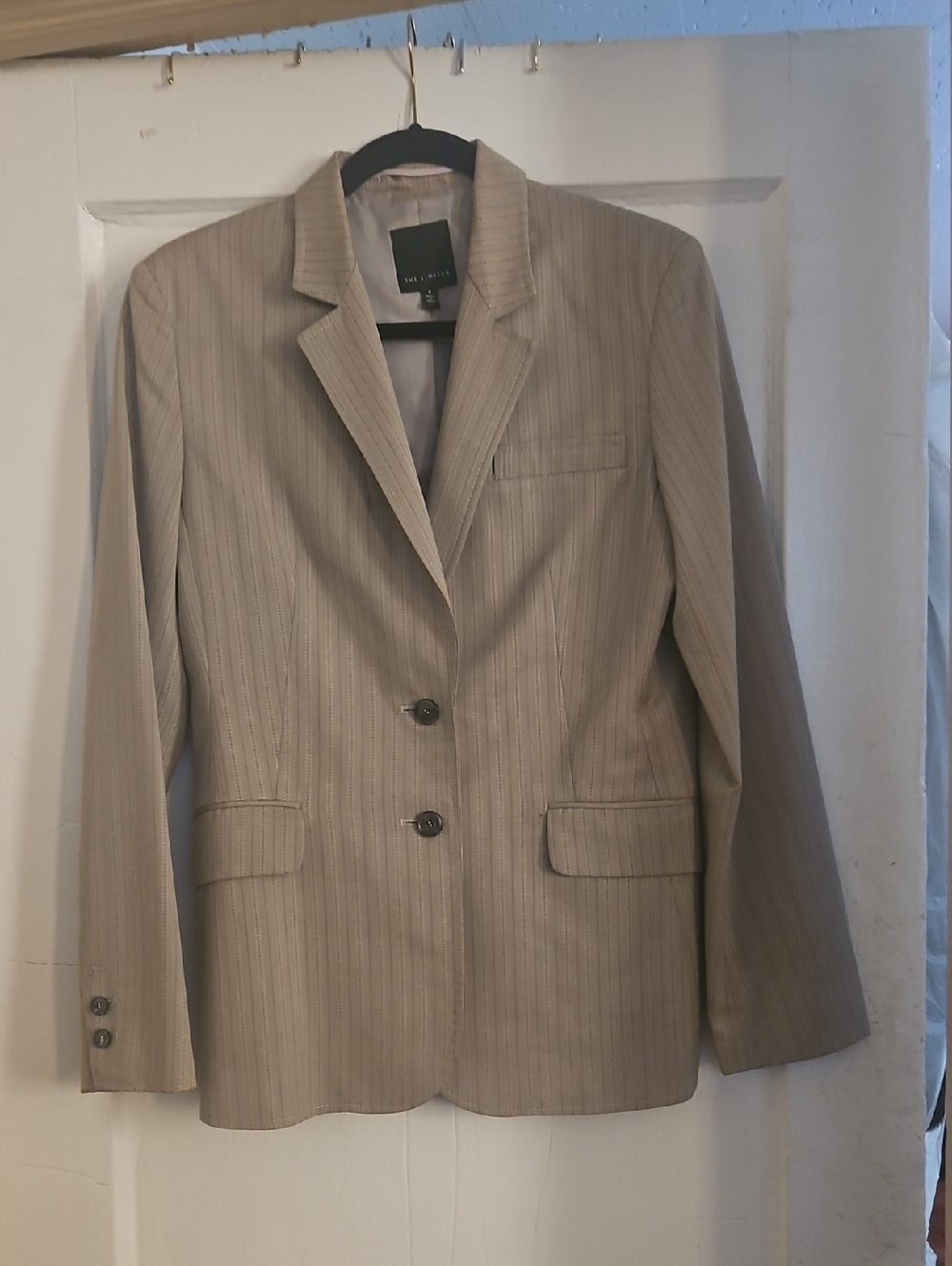 The Limited Women's Taupe Pinstripe Blazer Jacket